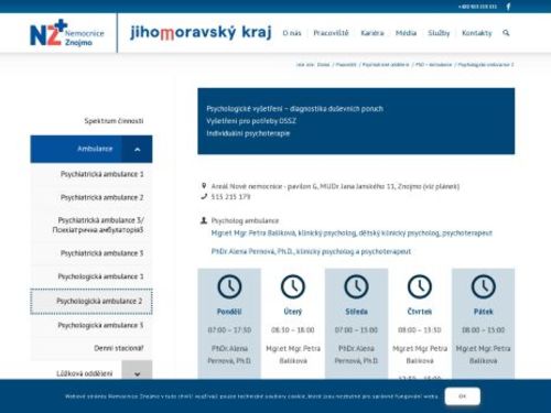 Psychologická ambulance Nemocnice Znojmo - Mgr. et Mgr. Petra Balíková