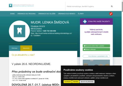 Zobrazit webové stránky Zubní ordinace - MUDr. Lenka Šmídová