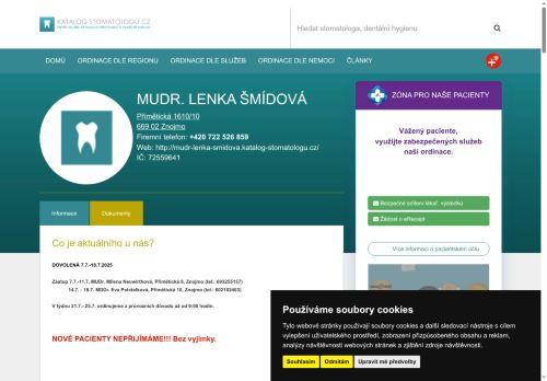 Zobrazit webové stránky Zubní ordinace - MUDr. Lenka Šmídová