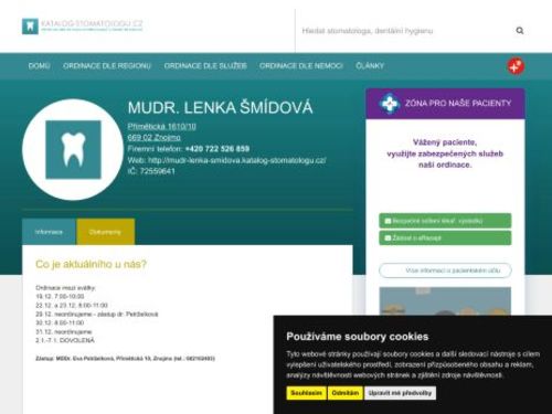 Zubní ordinace - MUDr. Lenka Šmídová