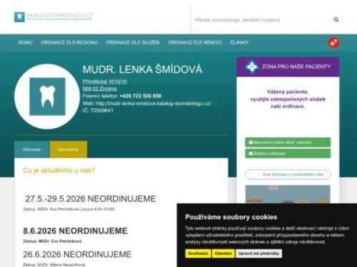 Zubní ordinace - MUDr. Lenka Šmídová