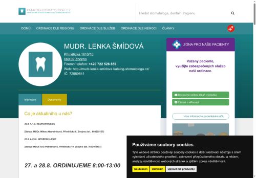 Zobrazit webové stránky Zubní ordinace - MUDr. Lenka Šmídová
