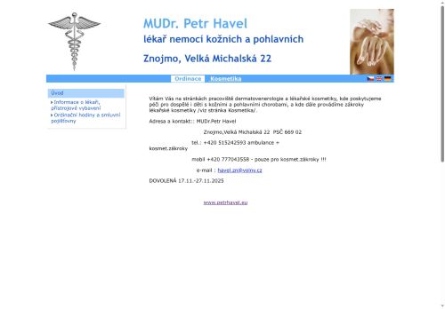 Zobrazit webové stránky Dermatovenerologická ambulance - MUDr. Petr Havel