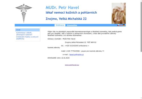 Zobrazit webové stránky Dermatovenerologická ambulance - MUDr. Petr Havel