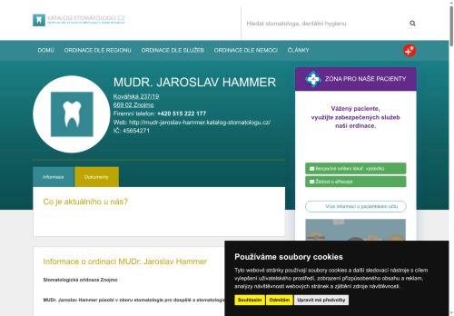 Zobrazit webové stránky Zubní ordinace - MUDr. Jaroslav Hammer