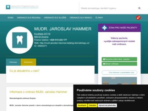 Zubní ordinace - MUDr. Jaroslav Hammer