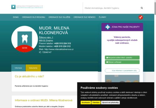 Zobrazit webové stránky Zubní ordinace - MUDr. Milena Klodnerová