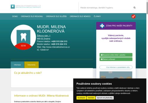 Zobrazit webové stránky Zubní ordinace - MUDr. Milena Klodnerová