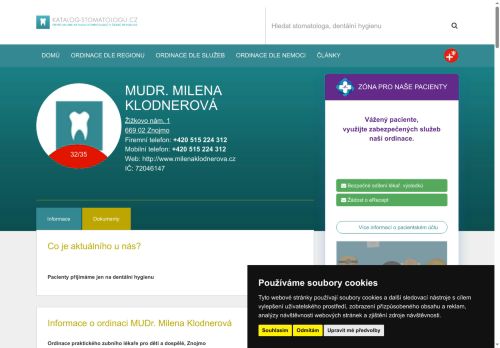 Zobrazit webové stránky Zubní ordinace - MUDr. Milena Klodnerová