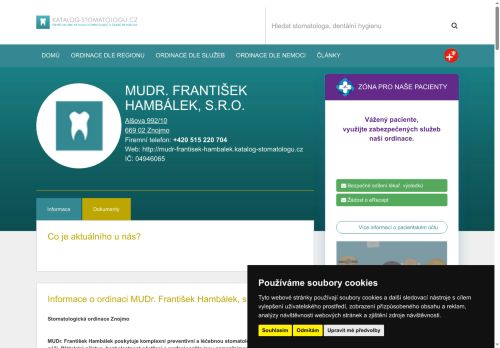 Zobrazit webové stránky Stomatologická ordinace - MUDr. František Hambálek