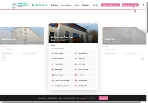 Webové stránky Sdružená ambulantní péče Vysočina s.r.o., Kolín