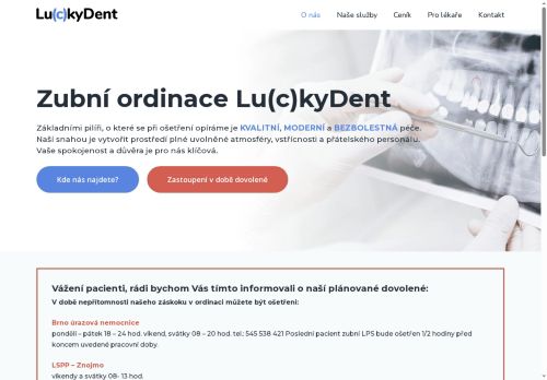 Zobrazit webové stránky Zubní ordinace Lu(c)kyDent – MDDr. Lukáš Wenglorz