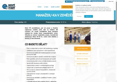 Webové stránky Nový Start, Třebíč