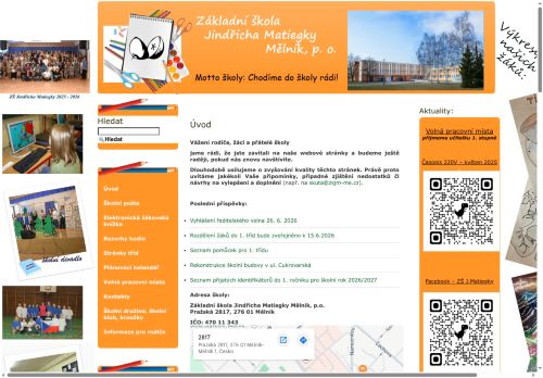 Zobrazit webové stránky Základní škola Jindřicha Matiegky Mělník