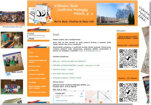 Zobrazit webové stránky Základní škola Jindřicha Matiegky Mělník