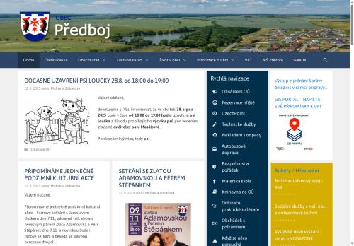 Obec Předboj nabízí práci na pozici Úředník/úřednice, Referent/ka všeobecné správy/Administrativný pracovník/pracovnice v obci Předboj