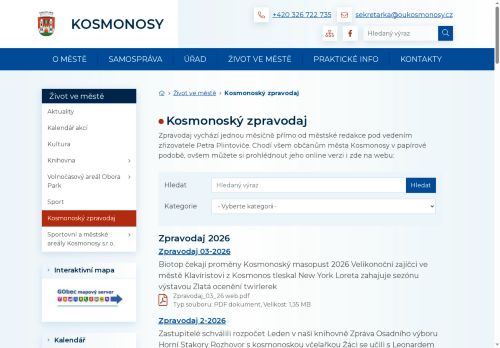 Zobrazit webové stránky Kosmonoský zpravodaj