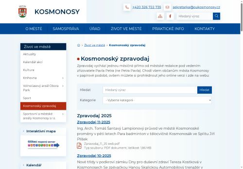 Zobrazit webové stránky Kosmonoský zpravodaj