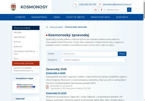 Zobrazit webové stránky Kosmonoský zpravodaj
