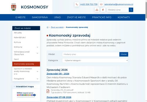 Zobrazit webové stránky Kosmonoský zpravodaj