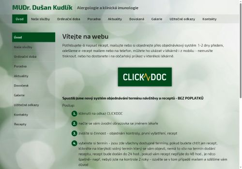 Zobrazit webové stránky Ambulance alergologie a klinické imunologie - MUDr. Dušan Kudlík