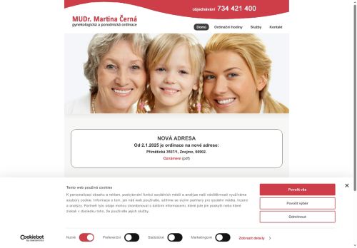 Zobrazit webové stránky Gynekologická a porodnická ordinace MediCfema s.r.o. - MUDr. Martina Černá