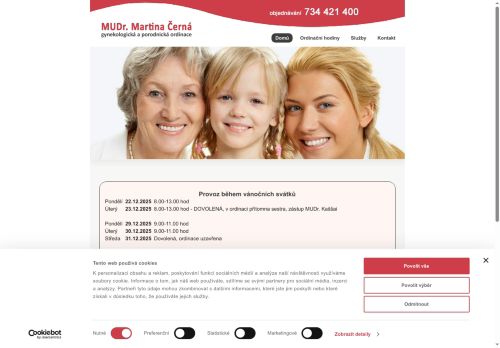 Zobrazit webové stránky Gynekologická a porodnická ordinace MediCfema s.r.o. - MUDr. Martina Černá