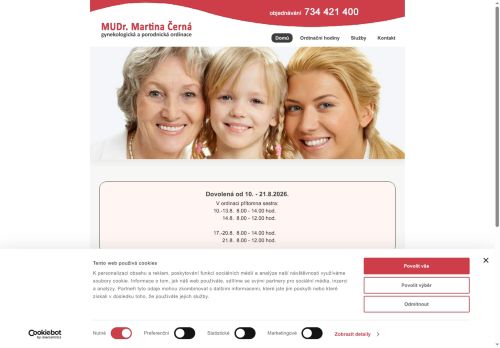 Zobrazit webové stránky Gynekologická a porodnická ordinace MediCfema s.r.o. - MUDr. Martina Černá