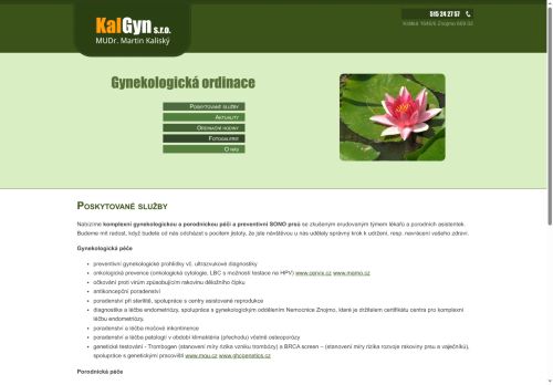 Zobrazit webové stránky Gynekologická ordinace KalGyn s.r.o. - MUDr. Martin Kaliský, MUDr. Martina Kaliská
