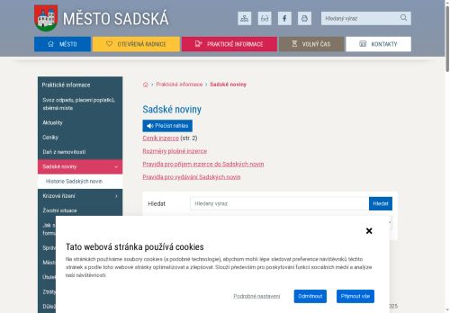 Zobrazit webové stránky Sadské noviny
