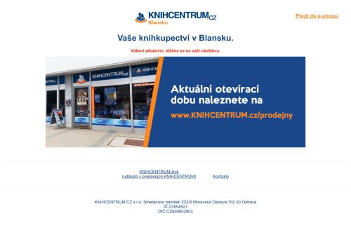Zobrazit webové stránky Knihcentrum.cz - pobočka Blansko