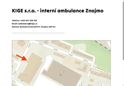 Zobrazit webové stránky Interní ambulance KIGE s.r.o. - MUDr. Zdeněk Monhart, Ph.D.