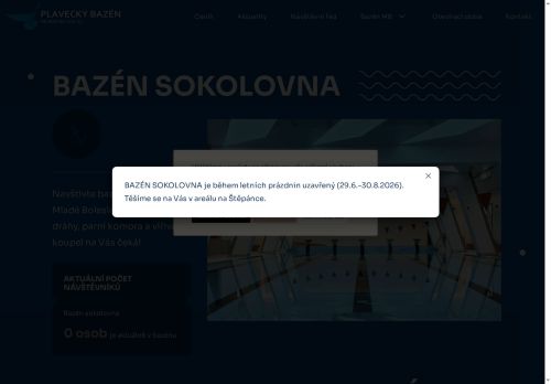 Zobrazit webové stránky Plavecký bazén Sokolovna Mladá Boleslav