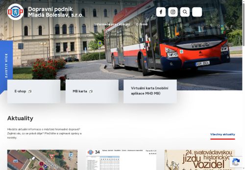 Webové stránky Dopravní podnik Mladá Boleslav, s.r.o., Mladá Boleslav