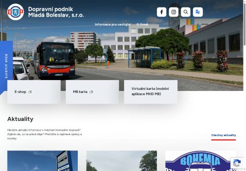 Webové stránky Dopravní podnik Mladá Boleslav, s.r.o., Mladá Boleslav