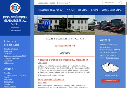 Zobrazit webové stránky Dopravní podnik Mladá Boleslav, s.r.o.