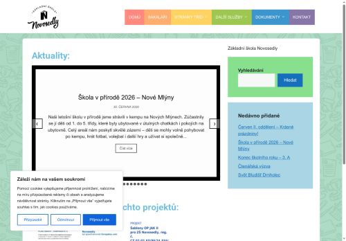 Webové stránky Základní škola Novosedly, okres Břeclav, příspěvková organizace, Novosedly