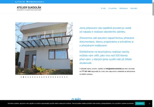 Webové stránky Atelier Sukdolák s.r.o., Příbram