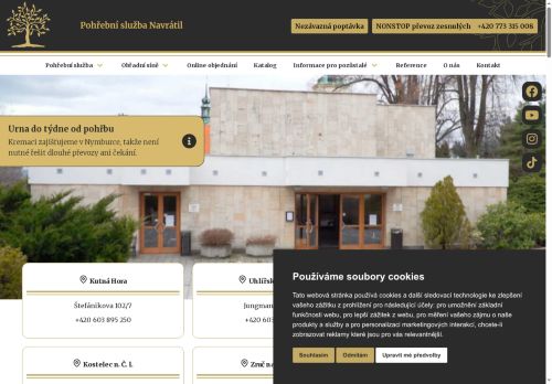 Webové stránky Pohřební služba Navrátil s.r.o., Uhlířské Janovice