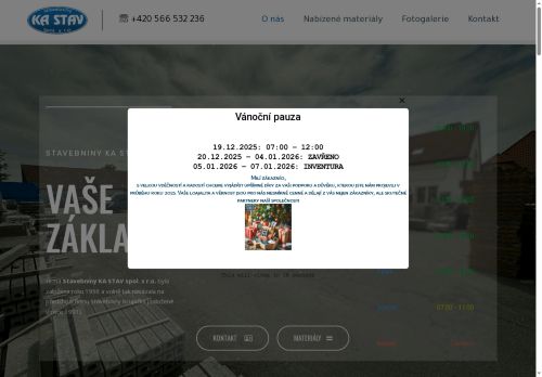 KA STAV spol. s r.o. nabízí práci na pozici Skladník (m/ž) v obci Velká Bíteš