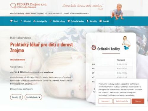 Praktický lékař pro děti a dorost PEDIATR Znojmo, s.r.o. - MUDr. Luďka Pluhařová