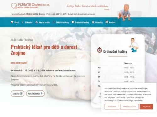 Praktický lékař pro děti a dorost PEDIATR Znojmo, s.r.o. - MUDr. Luďka Pluhařová