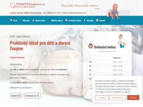 Praktický lékař pro děti a dorost PEDIATR Znojmo, s.r.o. - MUDr. Luďka Pluhařová