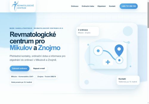Zobrazit webové stránky Revmatologické centrum, s.r.o. - MUDr. Daniela Šustrová