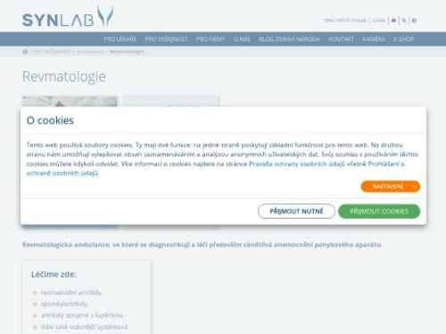 Revmatologická ambulance SYNLAB - MUDr. Jaroslava Spěváková