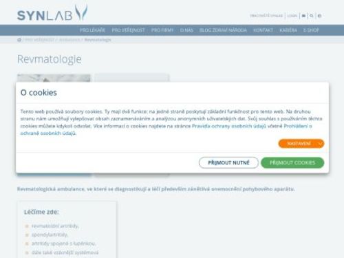 Revmatologická ambulance SYNLAB - MUDr. Jaroslava Spěváková