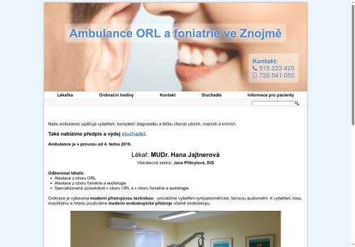 Zobrazit webové stránky Ambulance ORL a foniatrie - MUDr. Hana Jajtnerová