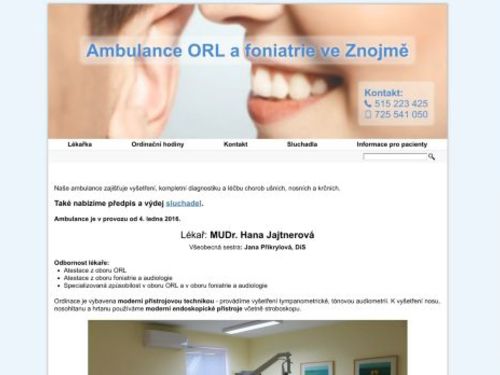 Ambulance ORL a foniatrie - MUDr. Hana Jajtnerová