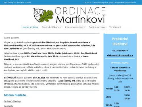 Praktický lékař pro dospělé Ordinace Martínkovi s.r.o. - MUDr. Pavel Martínek