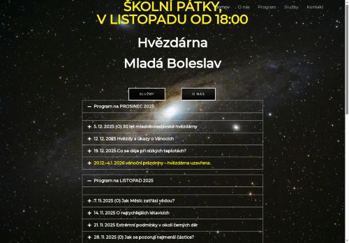 Zobrazit webové stránky Hvězdárna města Mladá Boleslav
